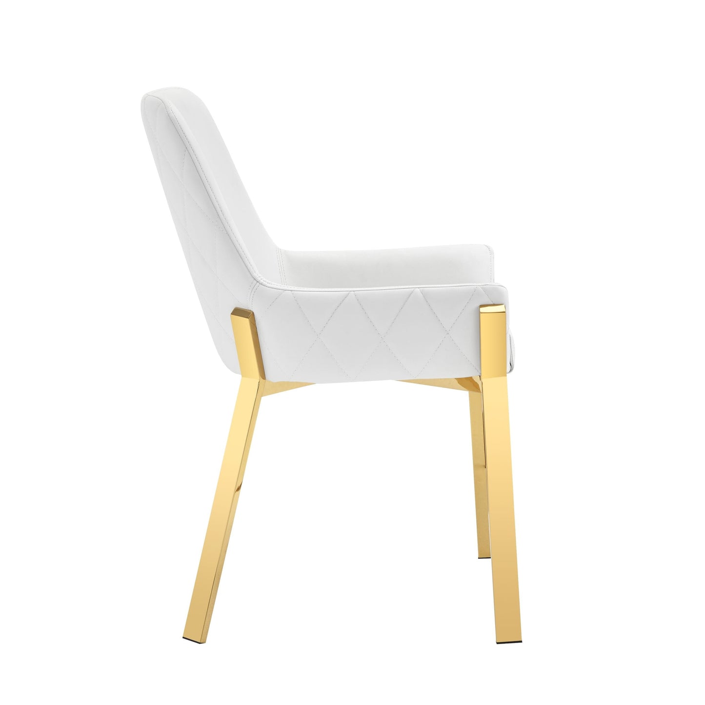 Modrest Ganon Modern White and Gold Dining Chair