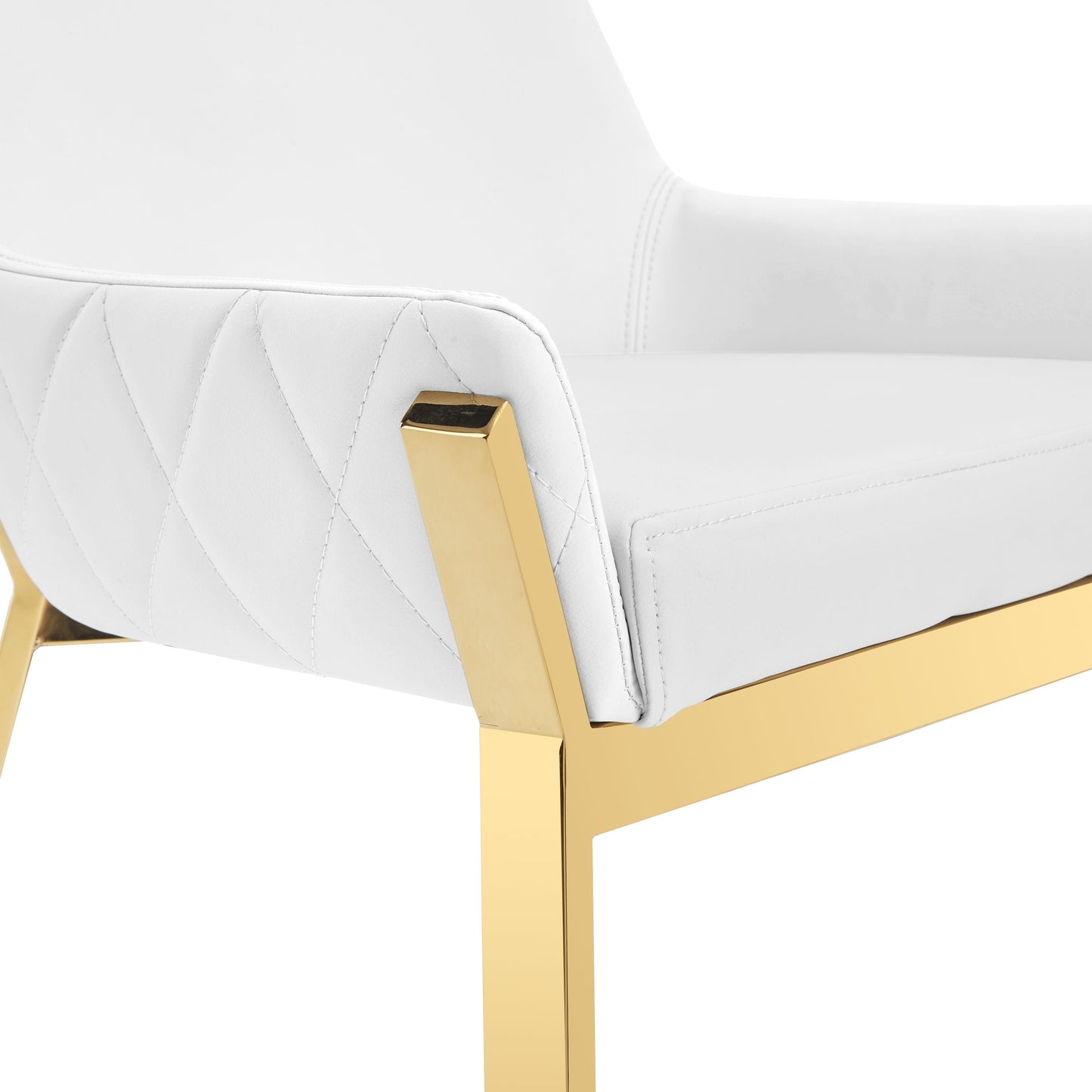 Modrest Ganon Modern White and Gold Dining Chair