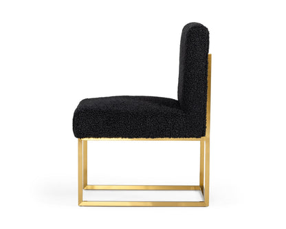 Modrest Garvin Glam Black Gold Fabric Accent Chair