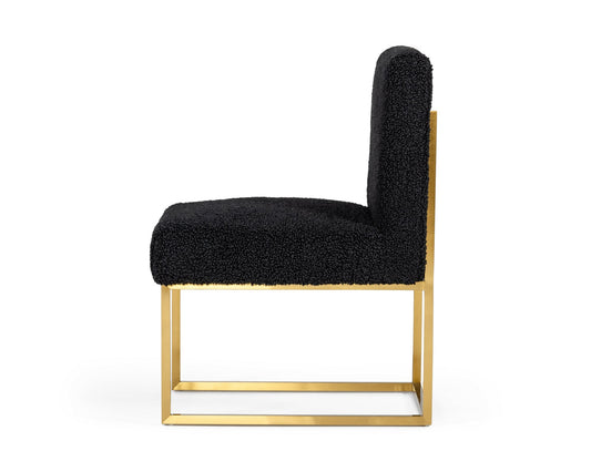 Modrest Garvin Glam Black Gold Fabric Accent Chair