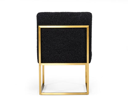 Modrest Garvin Glam Black Gold Fabric Accent Chair