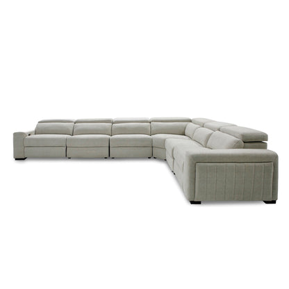 Divani Casa Gering Modern Beige Fabric Sectional With 2 Power Recliners