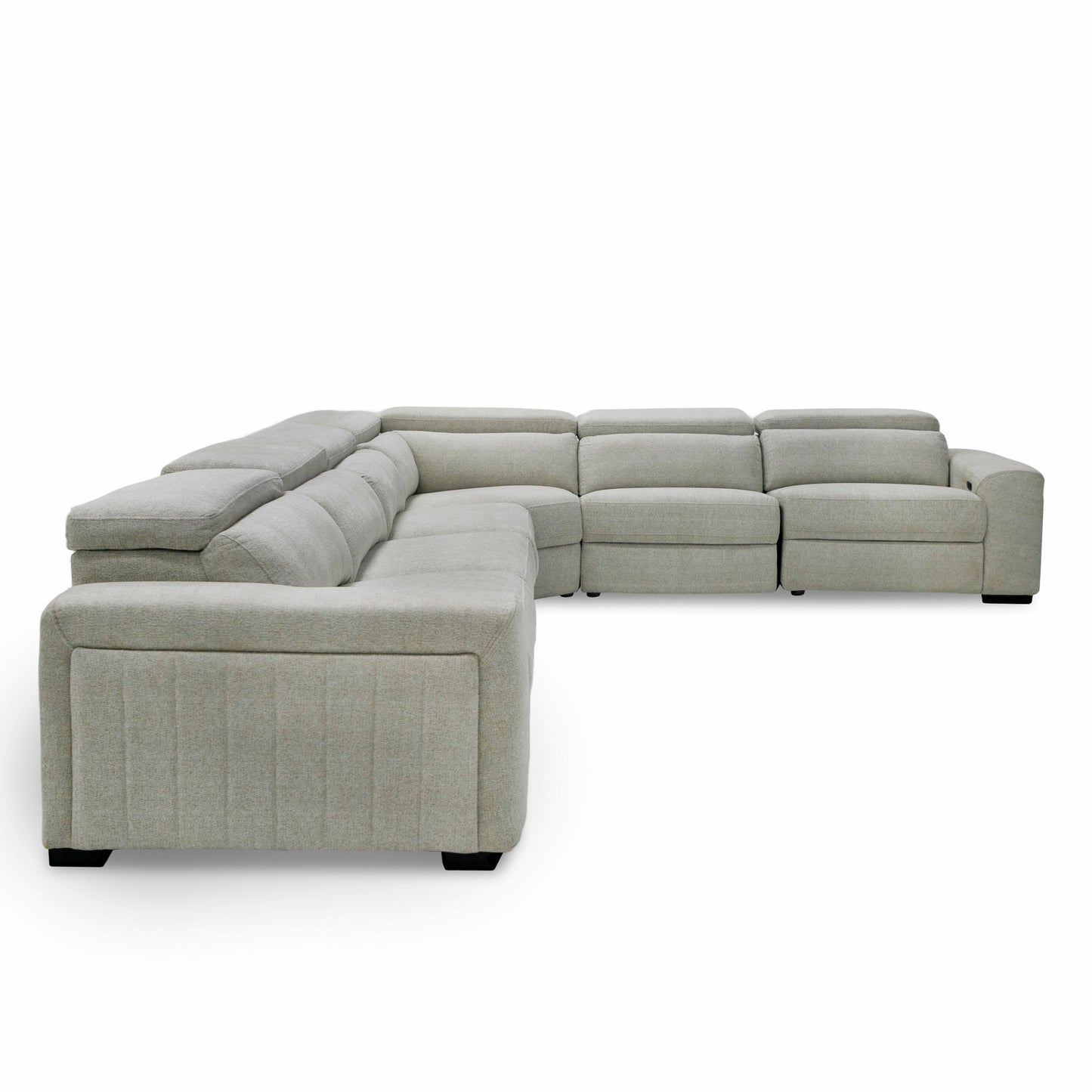 Divani Casa Gering Modern Beige Fabric Sectional With 2 Power Recliners