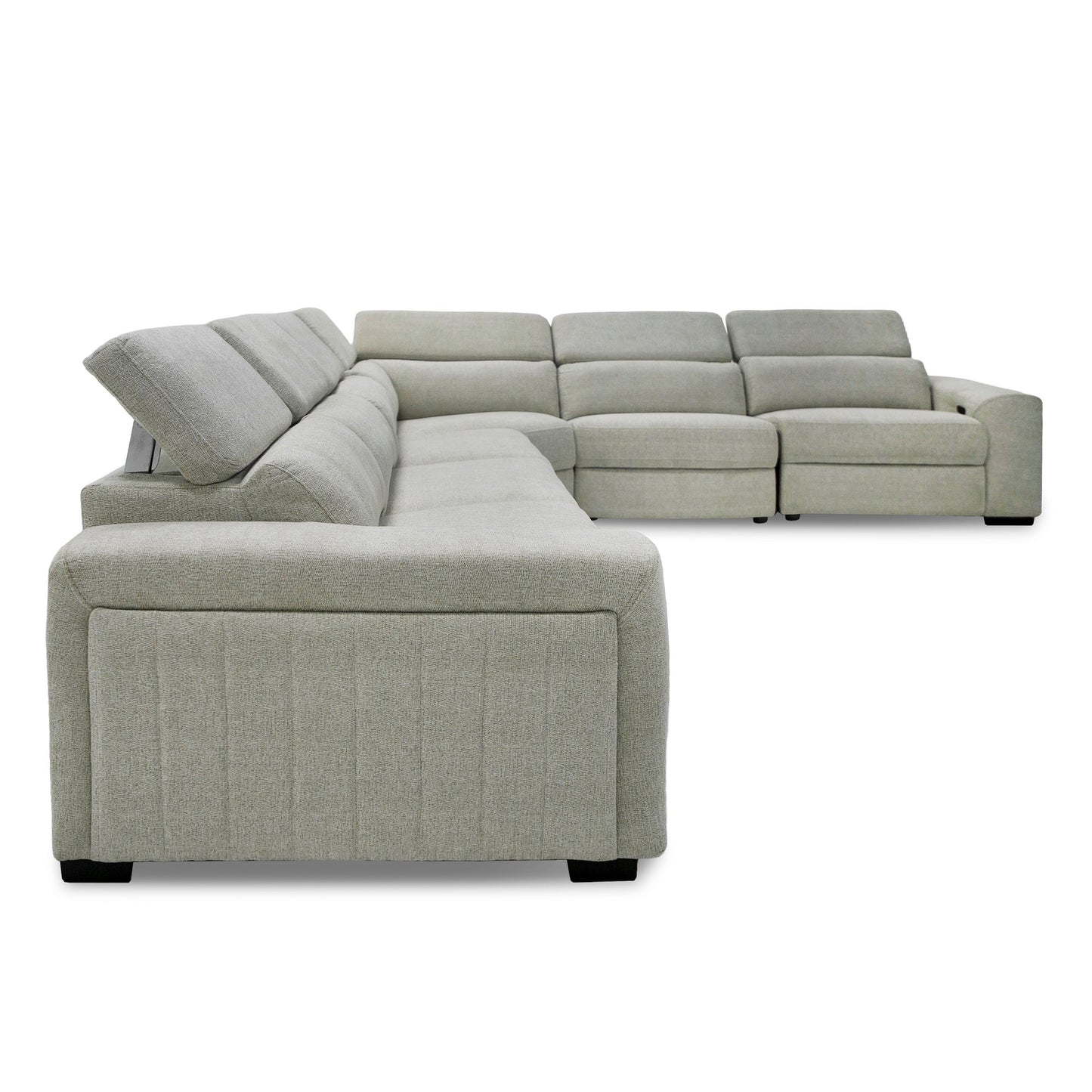 Divani Casa Gering Modern Beige Fabric Sectional With 2 Power Recliners