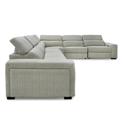 Divani Casa Gering Modern Beige Fabric Sectional With 2 Power Recliners