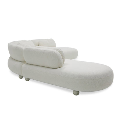 Divani Casa Gilbert Contemporary White Fabric Modular Sectional Sofa