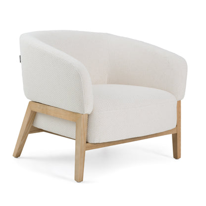 Divani Casa Giselle Mid-Century Modern Off-White Fabric Accent Chair