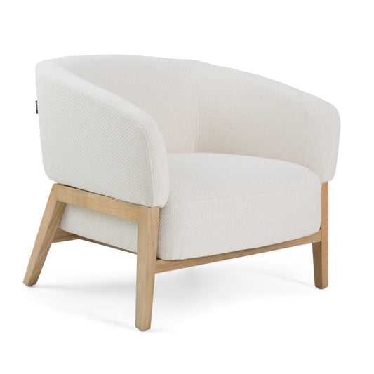 Divani Casa Giselle Mid-Century Modern Off-White Fabric Accent Chair
