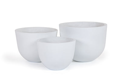 Modrest Goliad Modern White Concrete Planters Set of 3