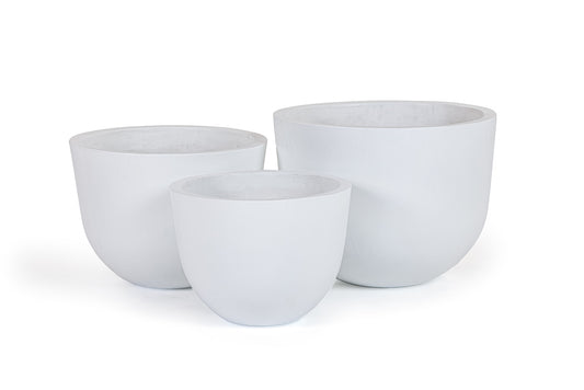 Modrest Goliad Modern White Concrete Planters Set of 3