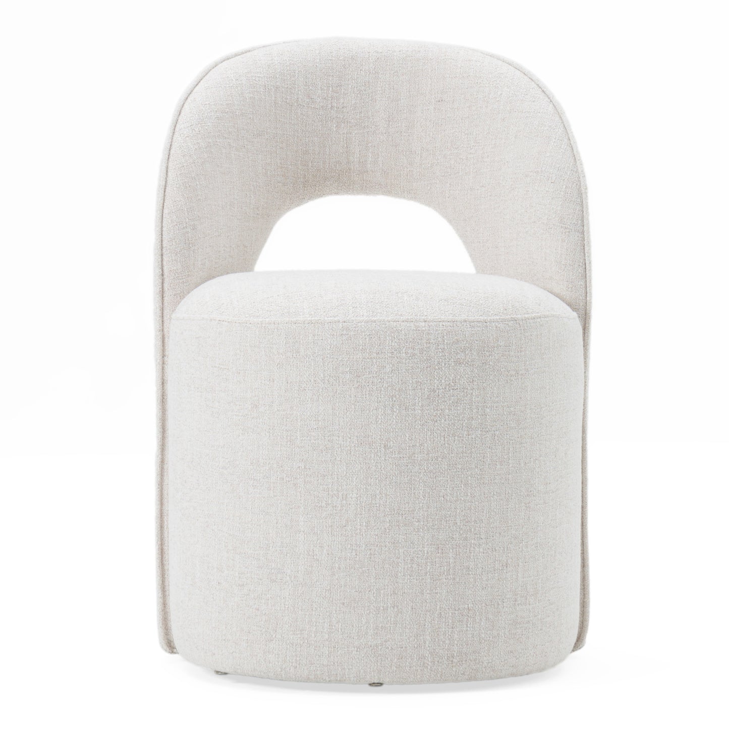 Modrest Gordon Modern Cream Fabric Swivel Dining Chair