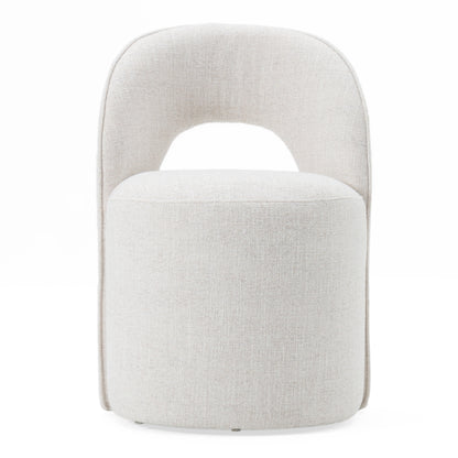 Modrest Gordon Modern Cream Fabric Swivel Dining Chair