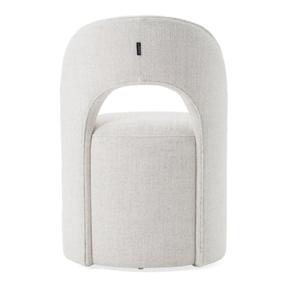 Modrest Gordon Modern Cream Fabric Swivel Dining Chair