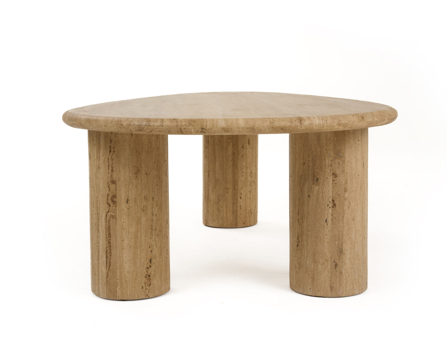 Modrest Gracemont Modern Travertine Marble Freeform Coffee Table