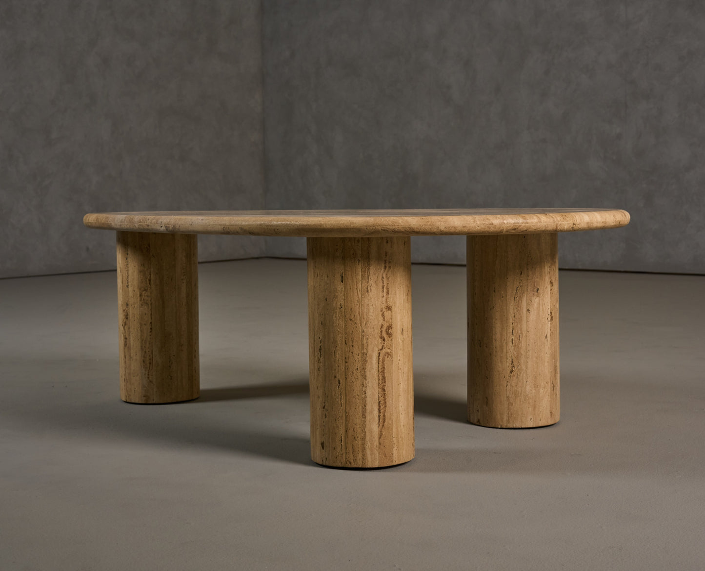 Modrest Gracemont Modern Travertine Marble Freeform Coffee Table
