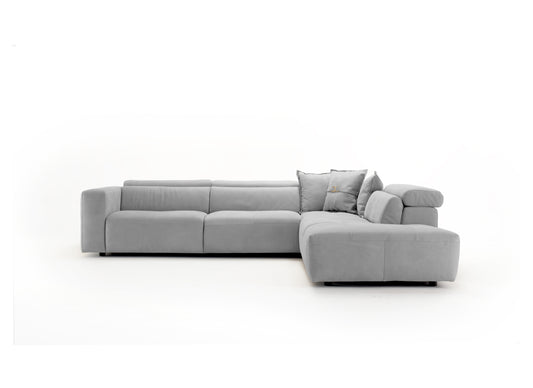 Lamod Italia Grande Italian Light Grey RAF Chaise Sectional Sofa