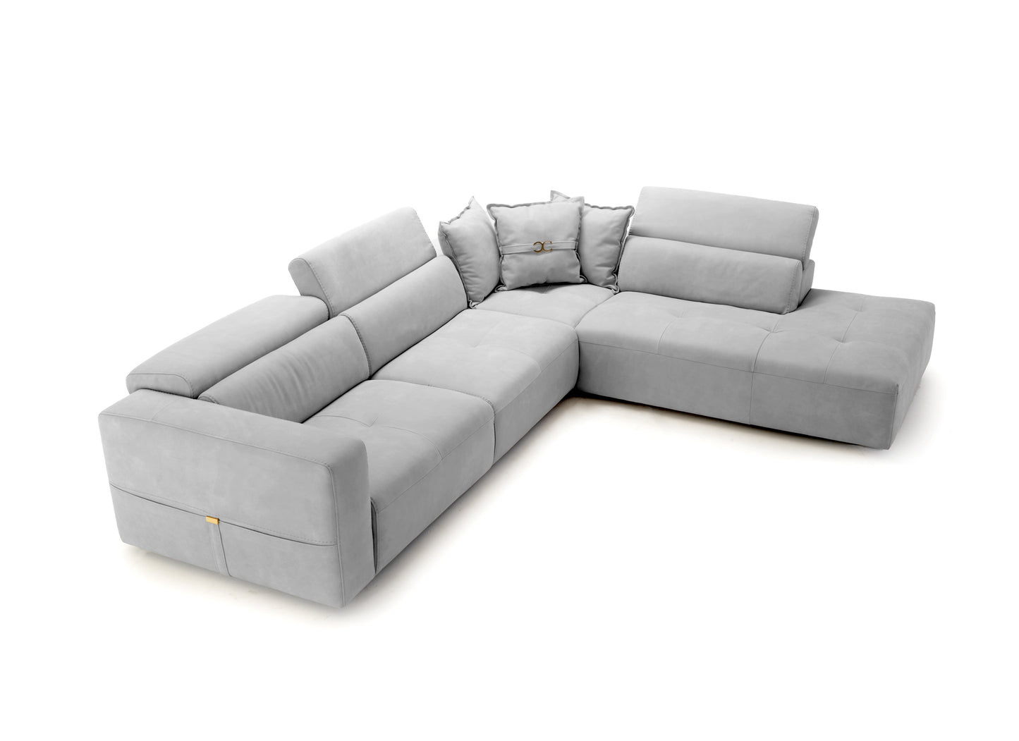 Lamod Italia Grande Italian Light Grey RAF Chaise Sectional Sofa