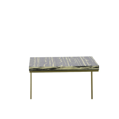 Modrest Greely Glam Black and Gold Marble End Table