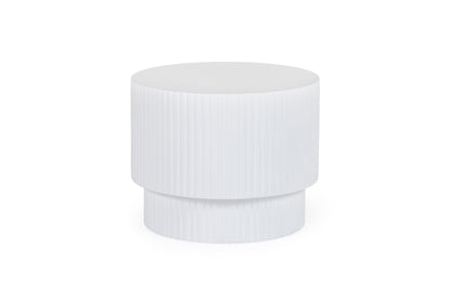 Modrest Gruver Modern White Concrete End Table