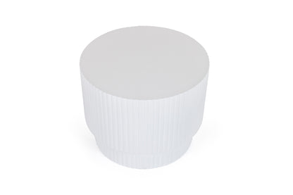 Modrest Gruver Modern White Concrete End Table