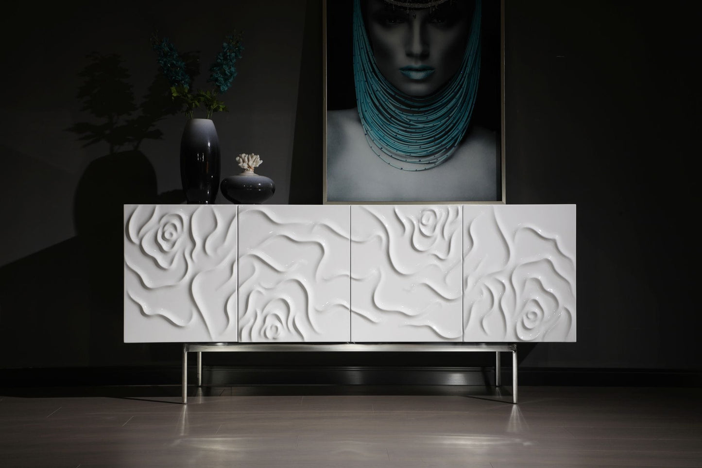 Modrest Gwen Modern White High Gloss Buffet