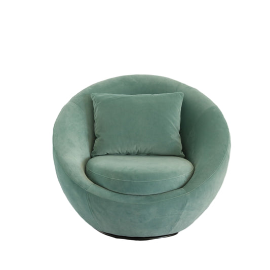 Modrest Gypsum Modern Teal Swivel Accent Chair