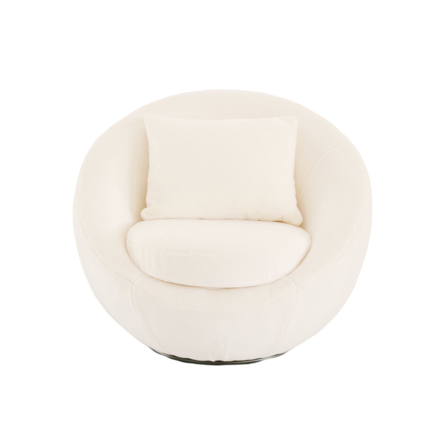 Modrest Gypsum Modern White Swivel Accent Chair