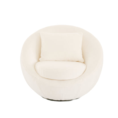 Modrest Gypsum Modern White Swivel Accent Chair