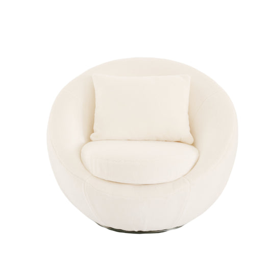 Modrest Gypsum Modern White Swivel Accent Chair