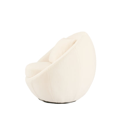 Modrest Gypsum Modern White Swivel Accent Chair