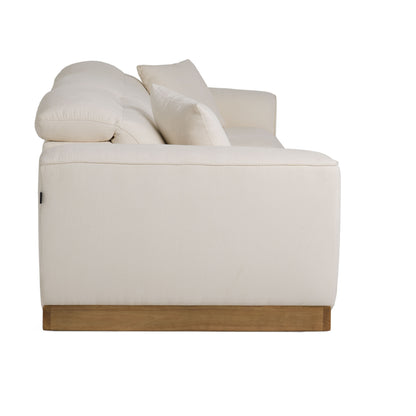 Divani Casa Hagerty Modern Off-White Fabric Sofa With 2 Power Recliners