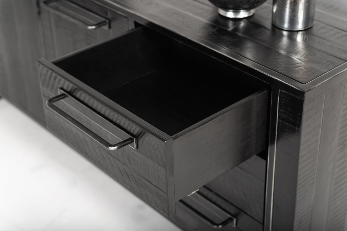 Modrest Hardy Modern Black Acacia Buffet