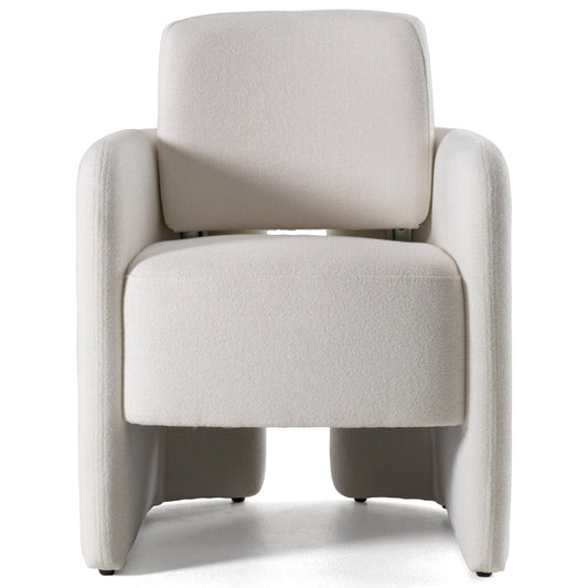 Modrest Hermosa Modern White Fabric Dining Chair