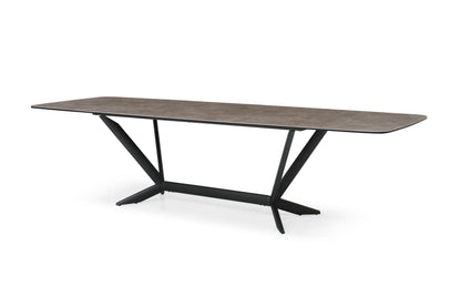 Modrest Herzog Modern Grey Ceramic Dining Table