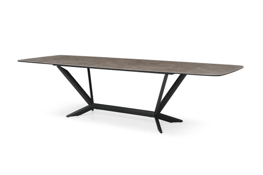 Modrest Herzog Modern Grey Ceramic Dining Table