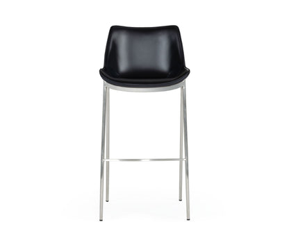 Modrest Hooper Modern Black Eco-Leather Bar Stool