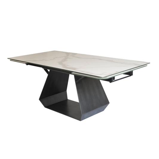 Modrest Howell Modern White Ceramic Extendable Dining Table