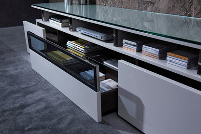 Modrest Hurst Contemporary Grey Gloss TV Stand