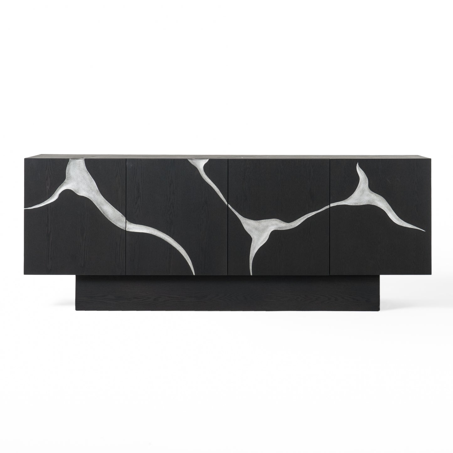 Modrest Impala Modern Matte Brown Ash and Silver Buffet