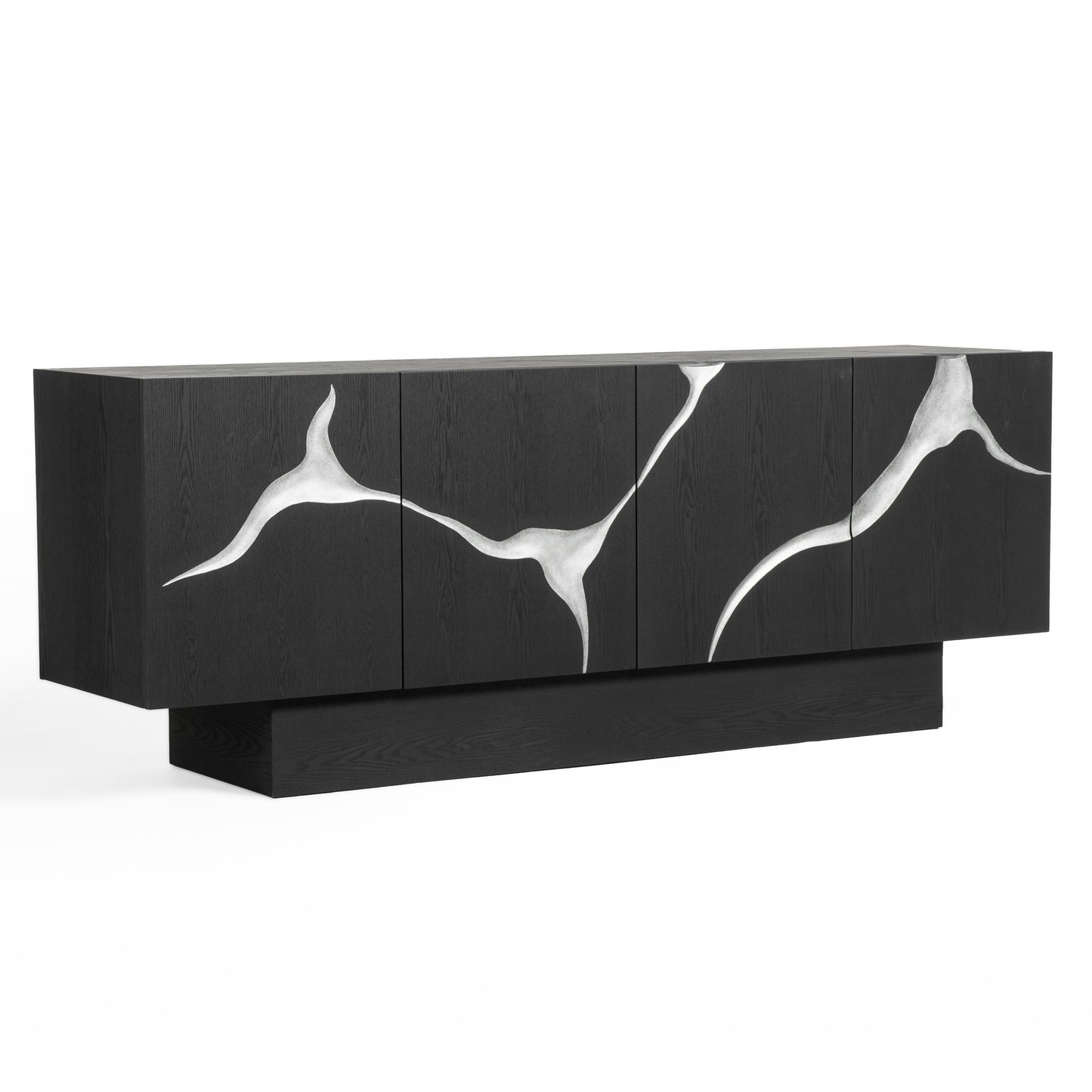 Modrest Impala Modern Matte Brown Ash and Silver Buffet