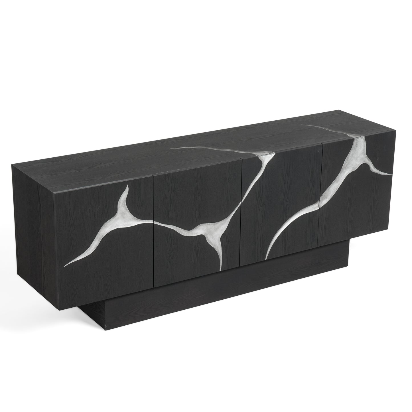 Modrest Impala Modern Matte Brown Ash and Silver Buffet