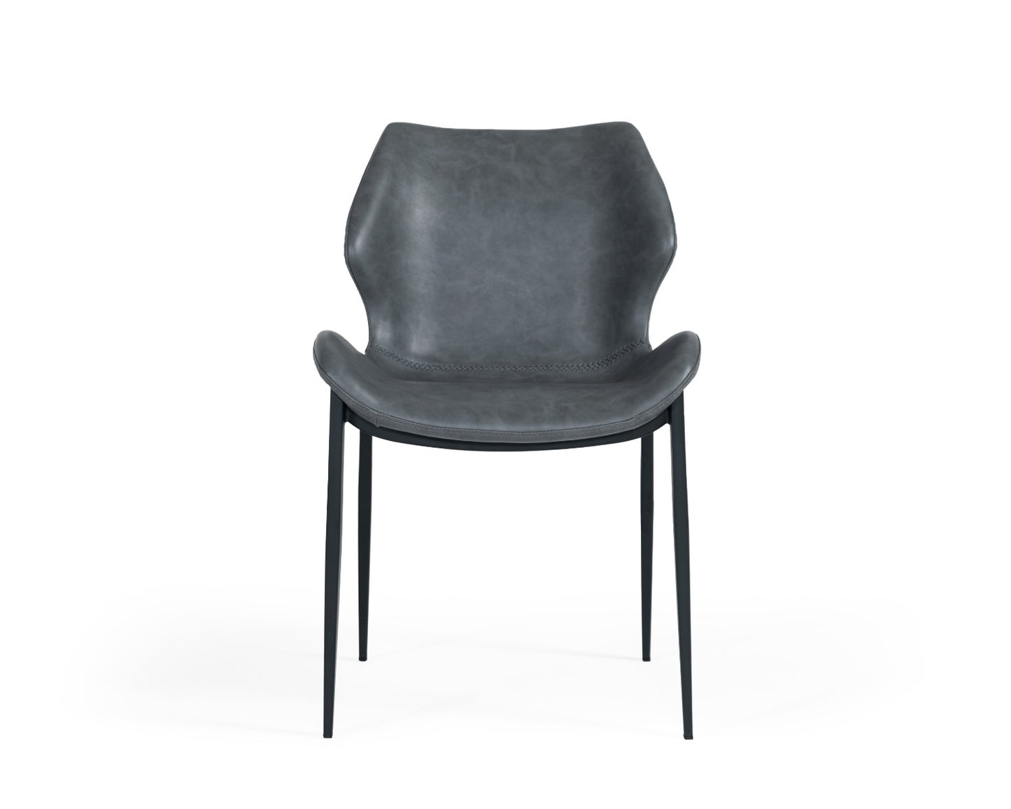 Modrest Instone Industrial Dark Grey Eco-Leather Dining Chair