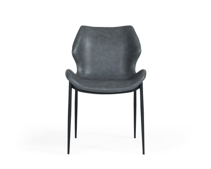 Modrest Instone Industrial Dark Grey Eco-Leather Dining Chair