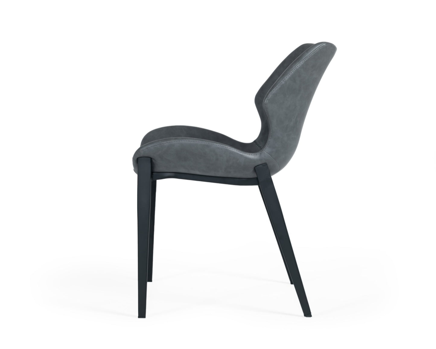 Modrest Instone Industrial Dark Grey Eco-Leather Dining Chair