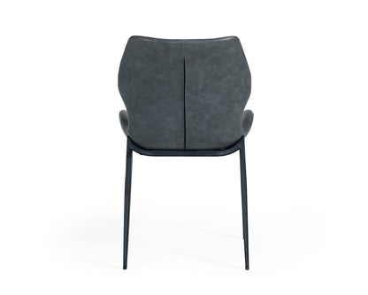 Modrest Instone Industrial Dark Grey Eco-Leather Dining Chair