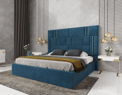 Modrest Adonis Modern Blue Fabric Bed