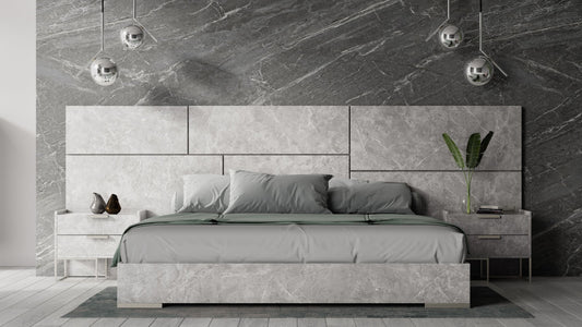 Nova Domus Marbella Italian Modern Grey Marble Bed