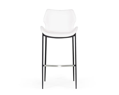 Modrest Ithaca Modern White Leatherette Bar Stool