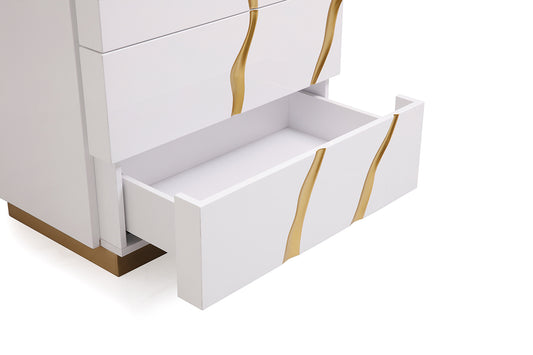Modrest Aspen Modern White and Gold Chest