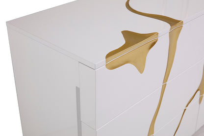 Modrest Aspen Modern White and Gold Dresser